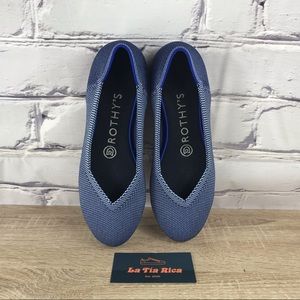 Rothy’s The Flat Cobalt Blue Birdseye Round Toe